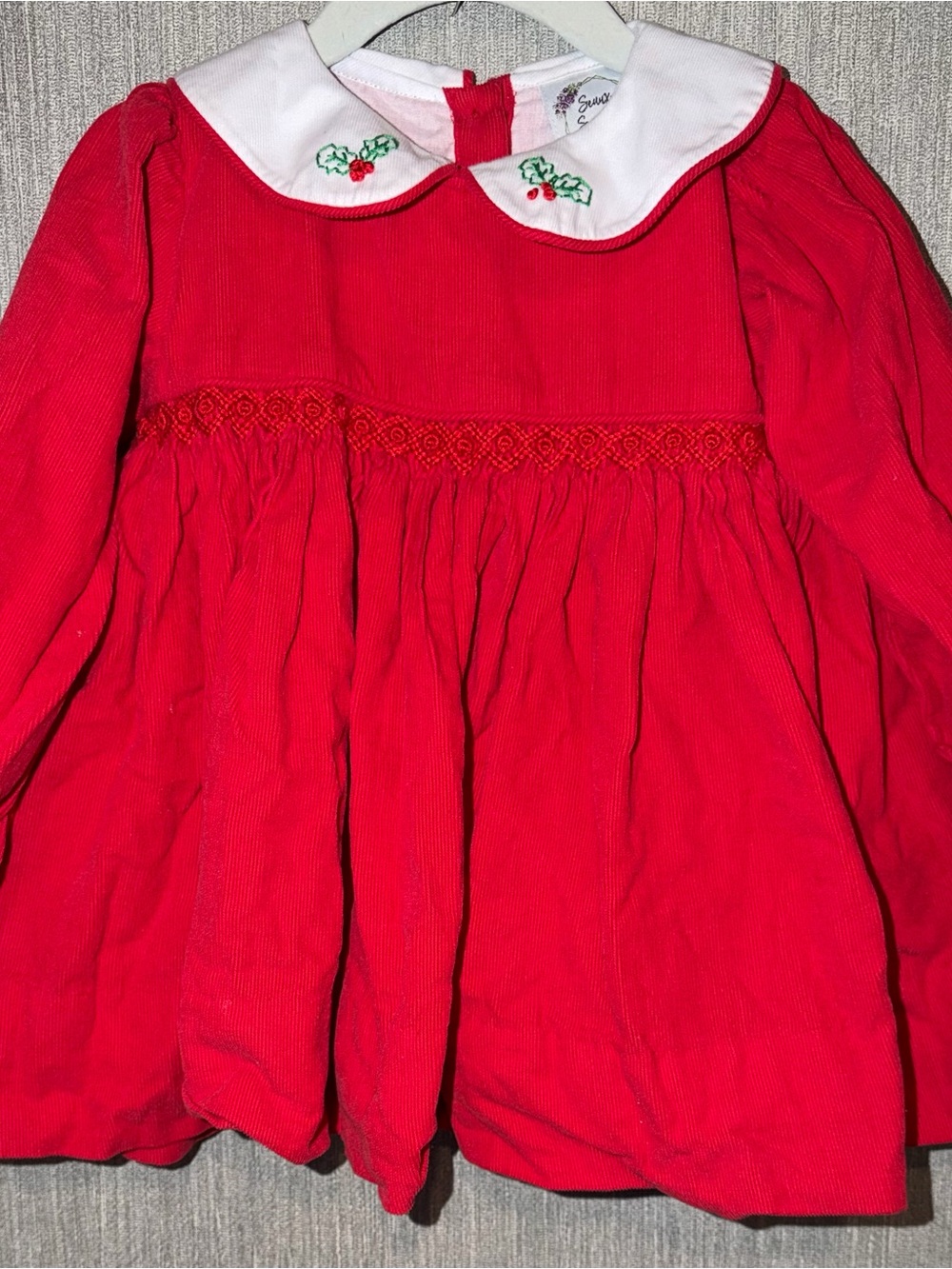 Seaux Smocked - Mistletoe Corduroy Girl Bloomer Set